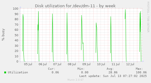 Disk utilization for /dev/dm-11