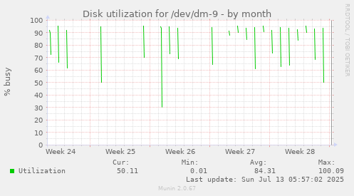 Disk utilization for /dev/dm-9